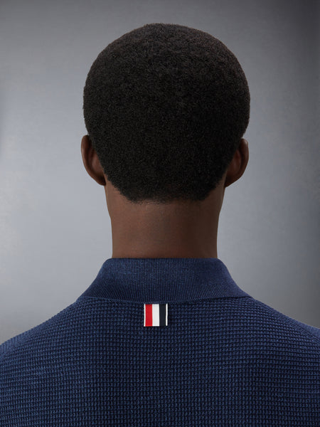 LINEN COTTON 4-BAR RELAXED FIT POLO NAVY