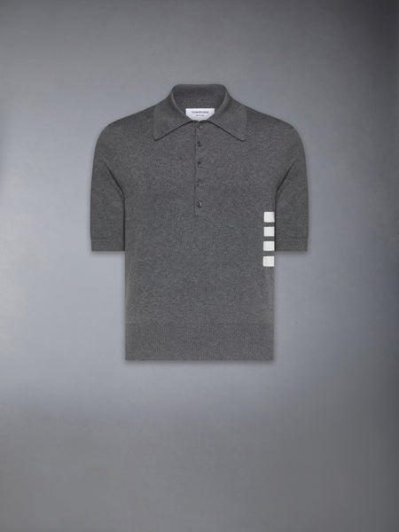COTTON 4-BAR RELAXED FIT POLO MED GREY