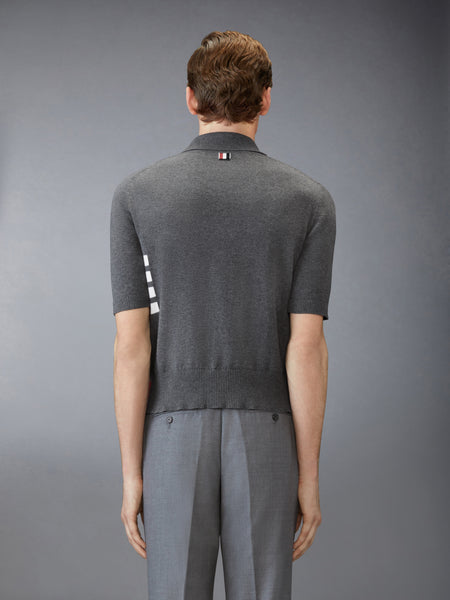 COTTON 4-BAR RELAXED FIT POLO MED GREY