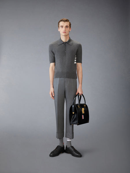COTTON 4-BAR RELAXED FIT POLO MED GREY
