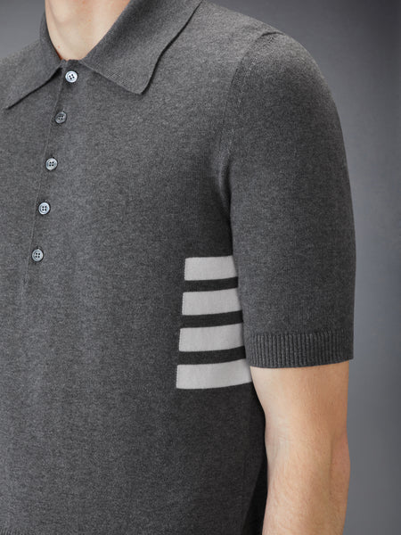COTTON 4-BAR RELAXED FIT POLO MED GREY