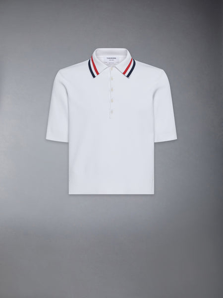 STRETCH VISCOSE TENNIS POLO WHITE