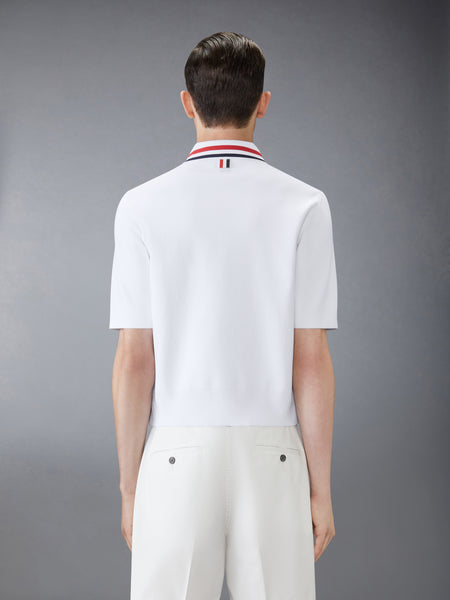 STRETCH VISCOSE TENNIS POLO WHITE