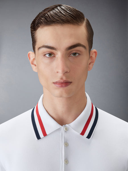 STRETCH VISCOSE TENNIS POLO WHITE