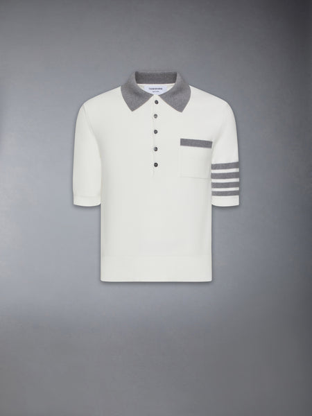 COTTON 4-BAR RELAXED FIT HECTOR POLO WHITE