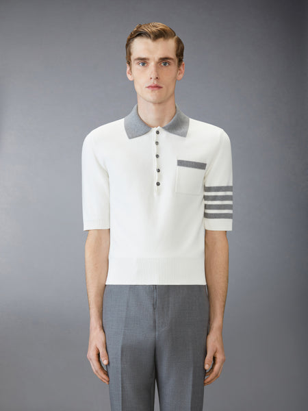 COTTON 4-BAR RELAXED FIT HECTOR POLO WHITE