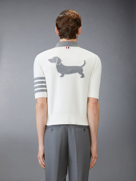 COTTON 4-BAR RELAXED FIT HECTOR POLO WHITE