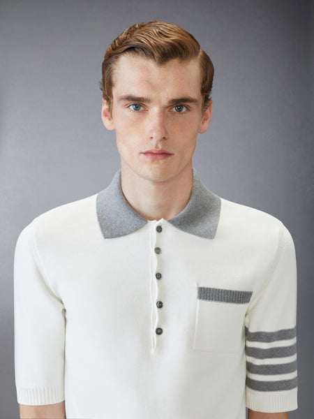 COTTON 4-BAR RELAXED FIT HECTOR POLO WHITE