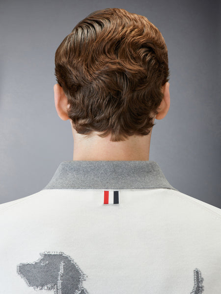 COTTON 4-BAR RELAXED FIT HECTOR POLO WHITE