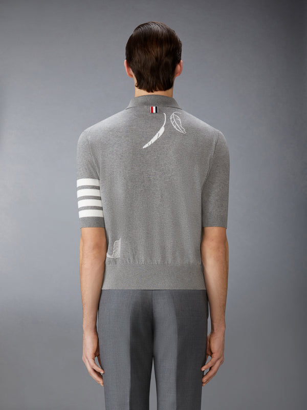 FEATHER INTARSIA 4-BAR POLO - image 2