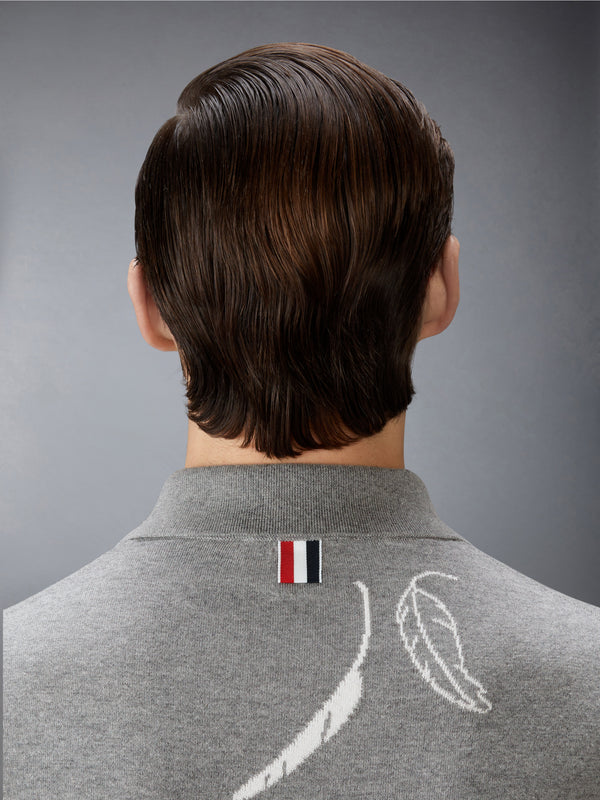 FEATHER INTARSIA 4-BAR POLO - image 5