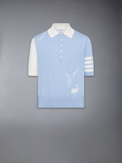 FUNMIX FEATHER INTARSIA 4-BAR POLO
