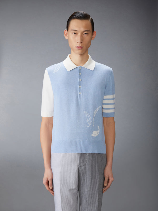 FUNMIX FEATHER INTARSIA 4-BAR POLO - image 1