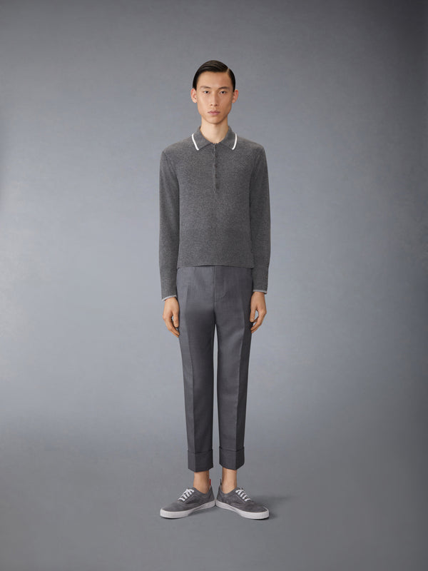BROWNE 65 ジャージー インターシャ カシミヤ 長袖ポロシャツ - image 3