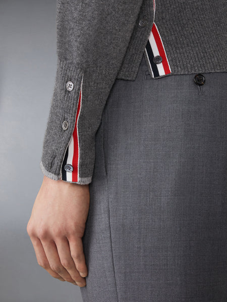 BROWNE 65 JERSEY INTARSIA CASHMERE LONG SLEEVE POLO