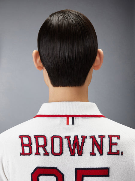 BROWNE 65 ジャージ インターシャ カシミア 長袖ポロシャツ