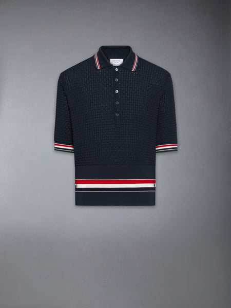 플로트 리플 스티치 RWB 스트라이프 폴로 네이비