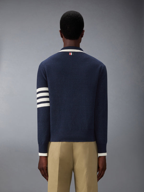 TEXTURED STITCH 4-BAR RELAXED LONG SLEEVE POLO - image 2