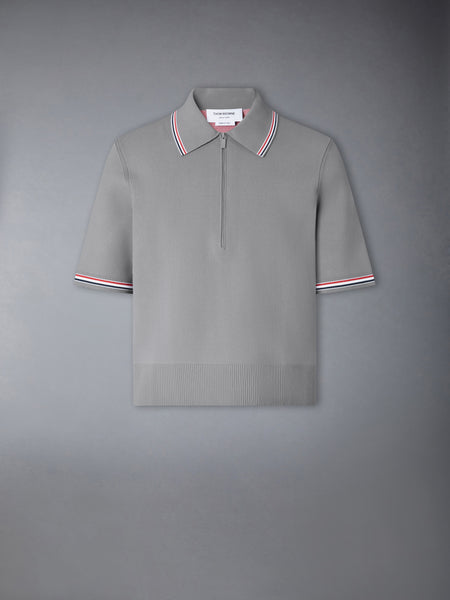 BROWNE 65 INTARSIA ZIP POLO LT GREY