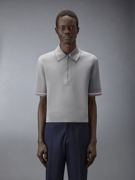 BROWNE 65 INTARSIA ZIP POLO LT GREY