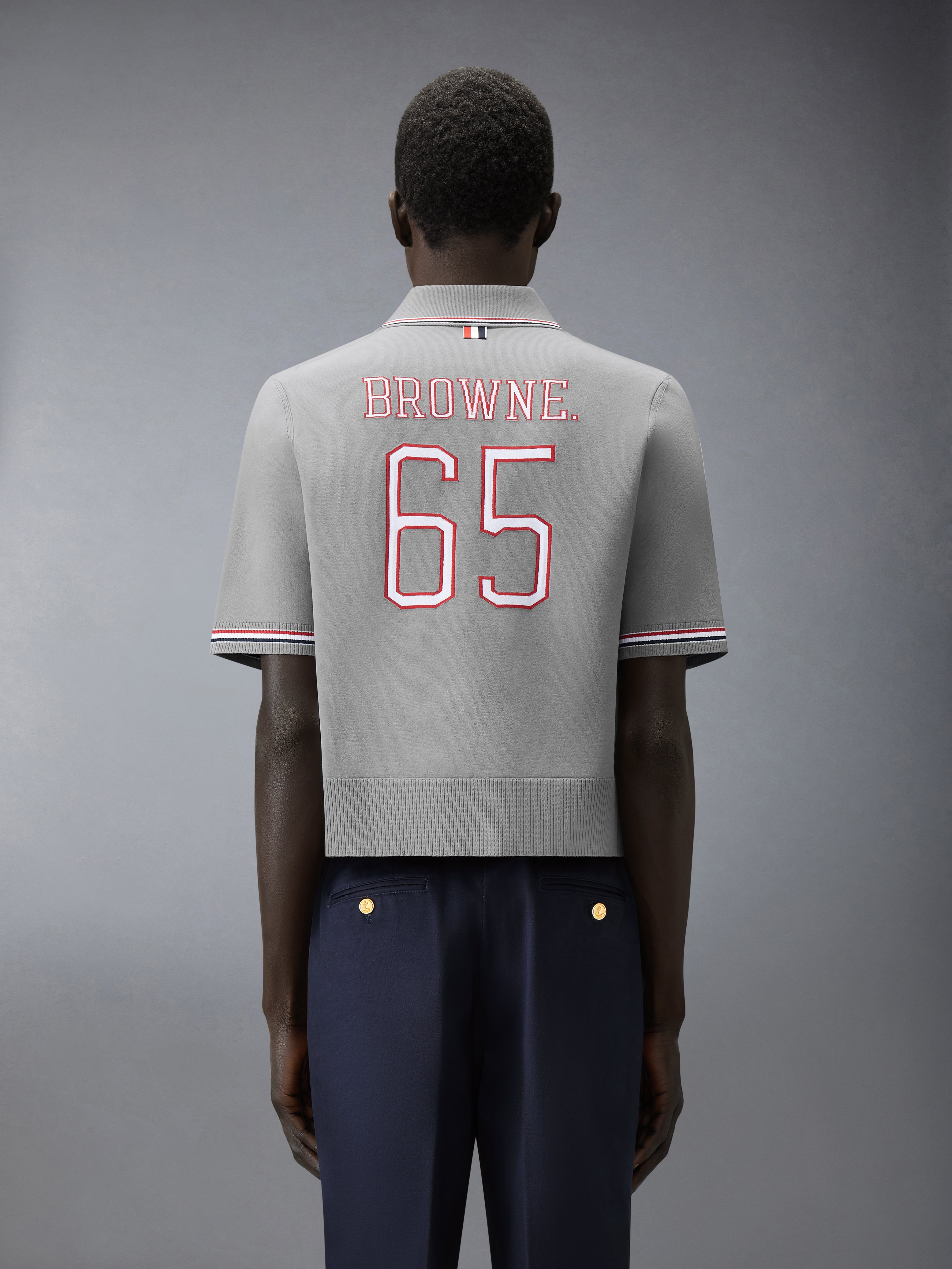 Browne 65 Intarsia Zip Polo | Thom Browne