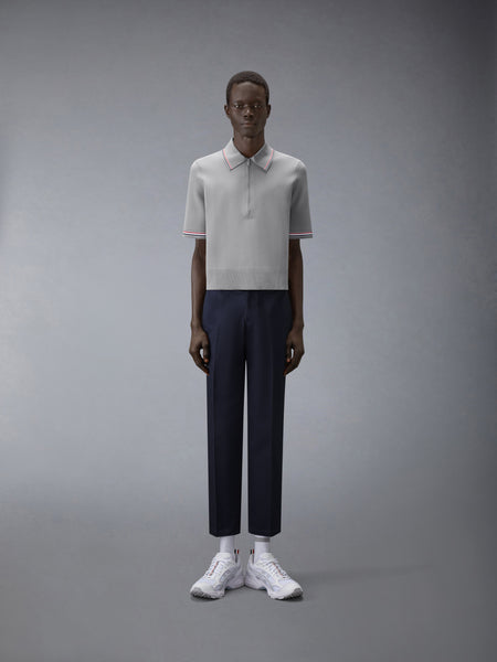 BROWNE 65 INTARSIA ZIP POLO LT GREY