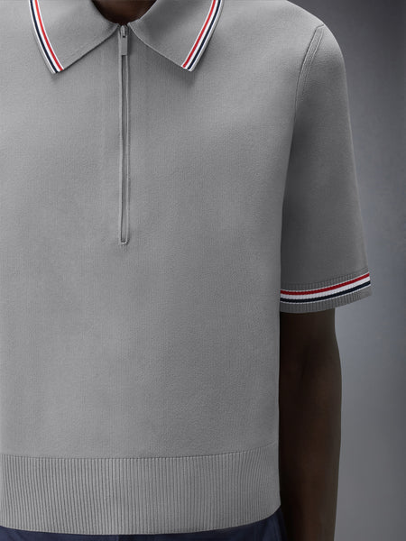 BROWNE 65 INTARSIA ZIP POLO LT GREY