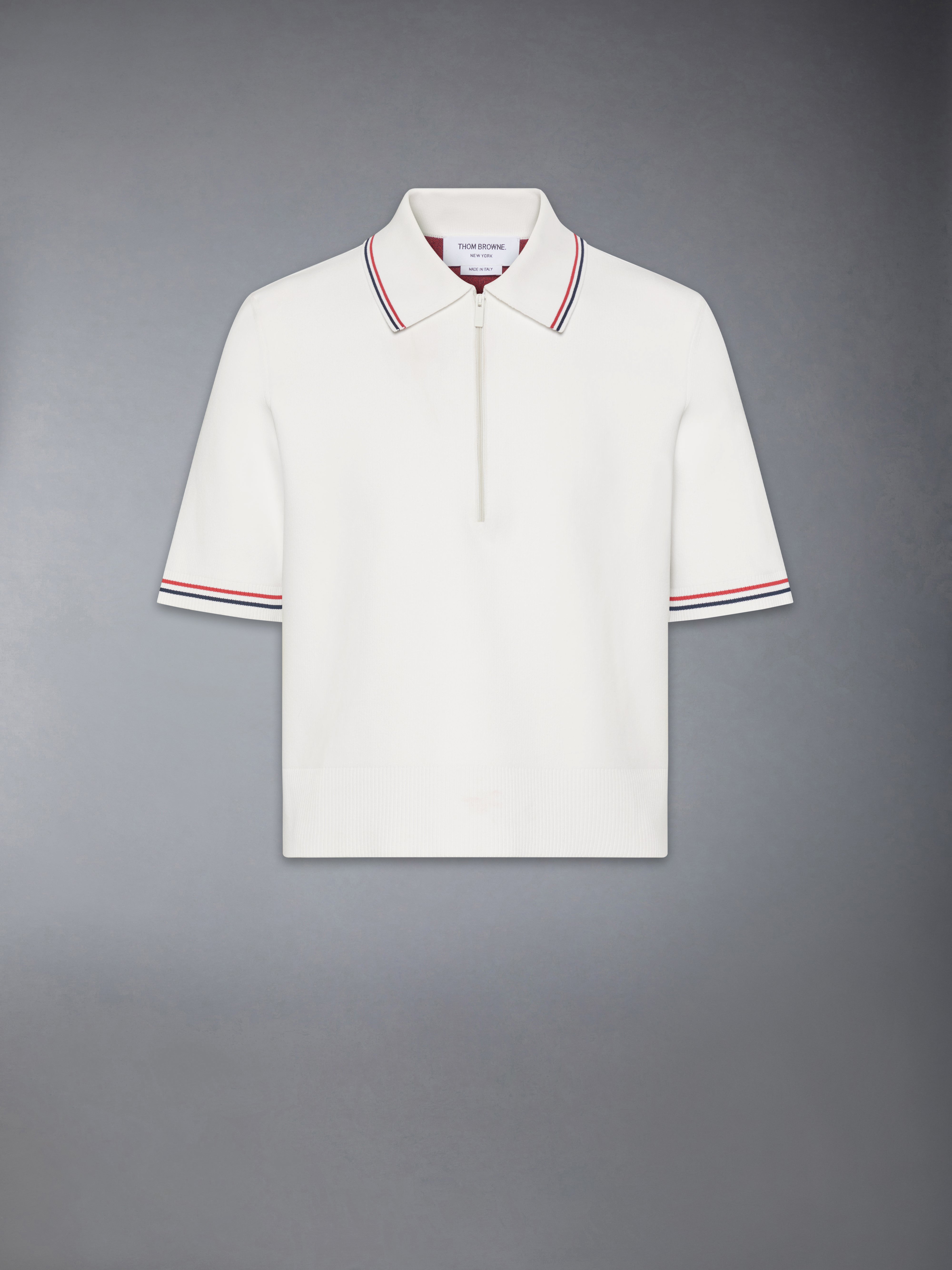 Browne 65 Intarsia Zip Polo | Thom Browne