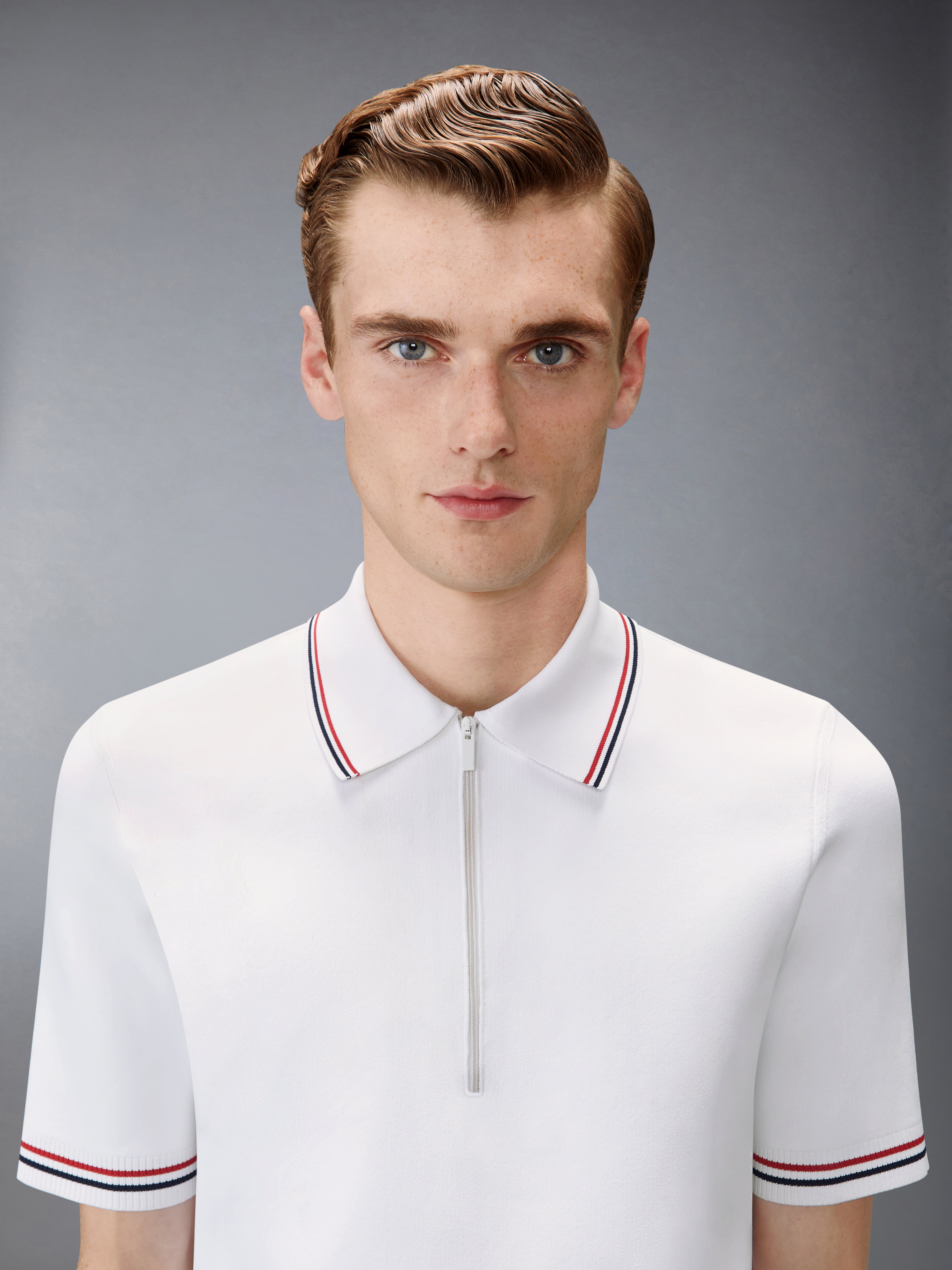 Browne 65 Intarsia Zip Polo | Thom Browne