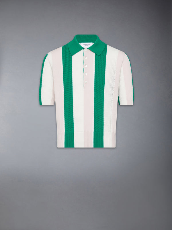 CASHMERE INTARSIA SHADOW STRIPE POLO - featured image