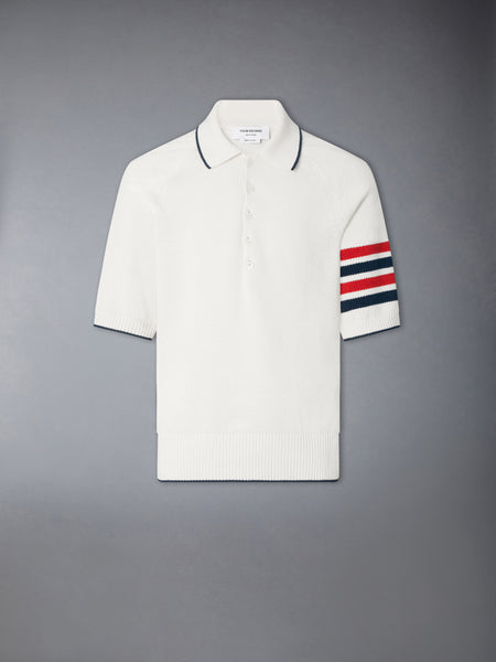 LINEN COTTON 4-BAR RELAXED FIT POLO WHITE