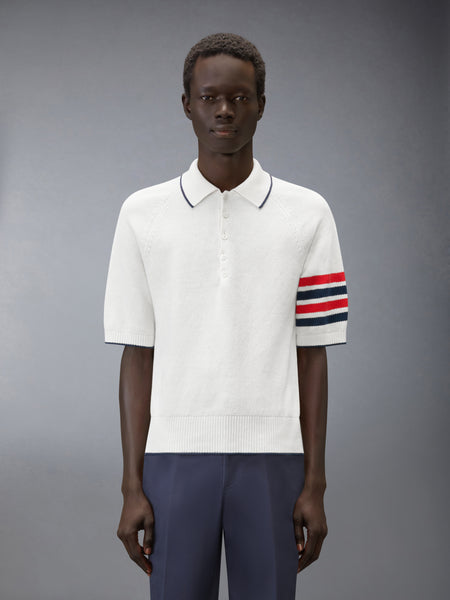 LINEN COTTON 4-BAR RELAXED FIT POLO WHITE