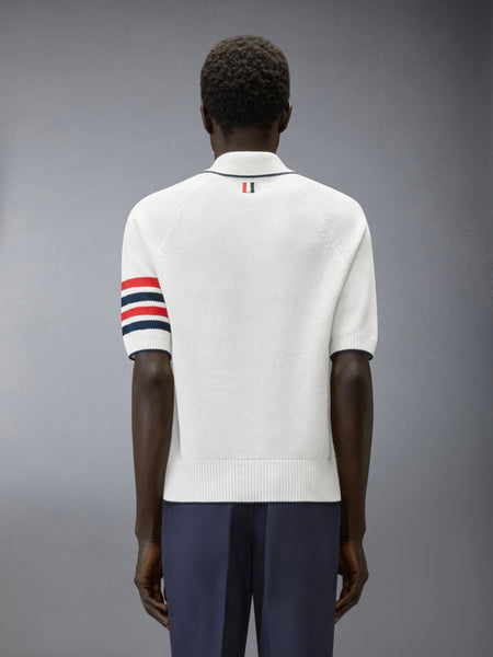 LINEN COTTON 4-BAR RELAXED FIT POLO WHITE
