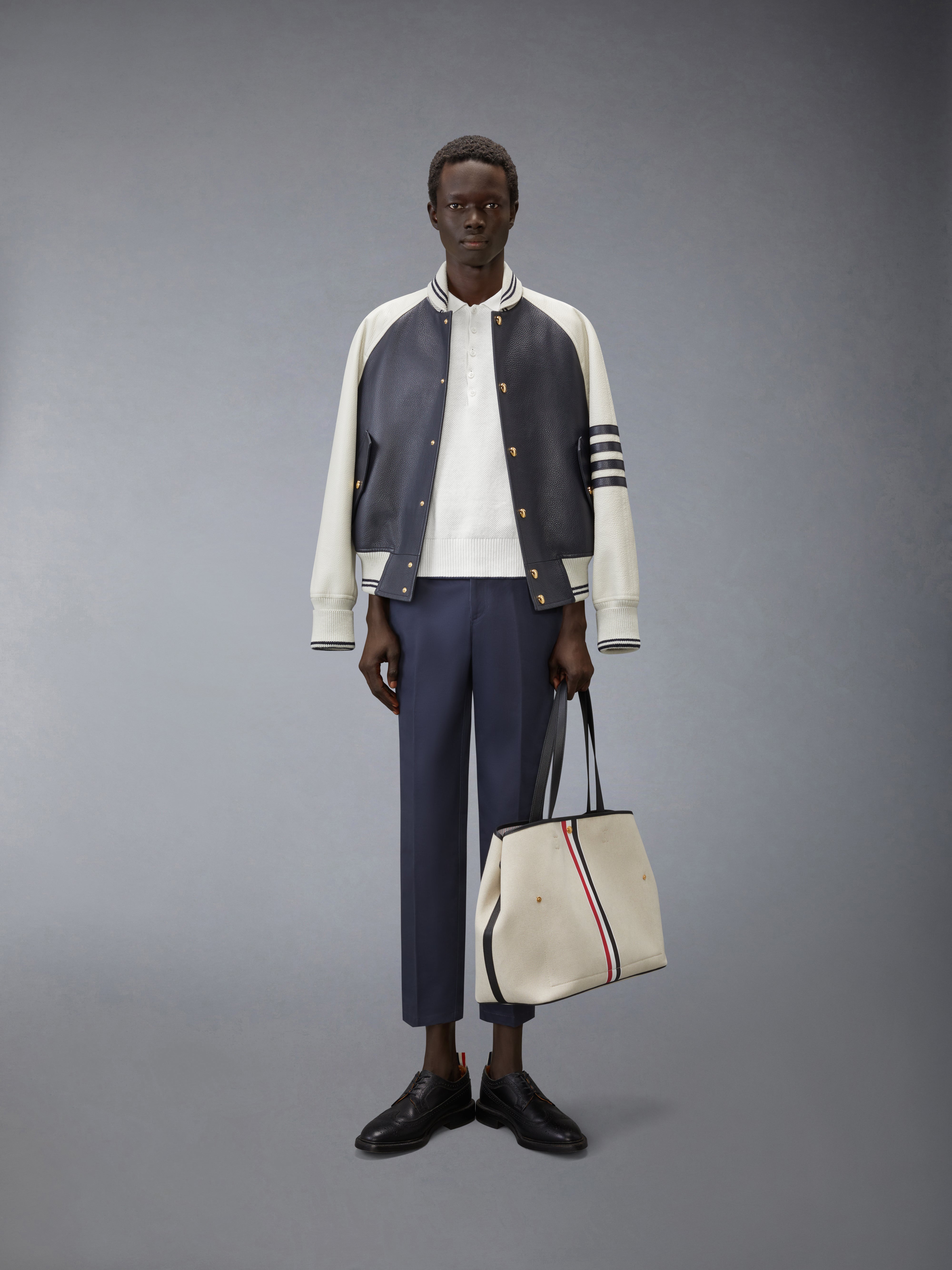 新品未使用　箱付き　THOM BROWNE グレー ポロシャツ　ヘクター クラシック ピケ 4-BAR ポロシャツ | Thom Browne