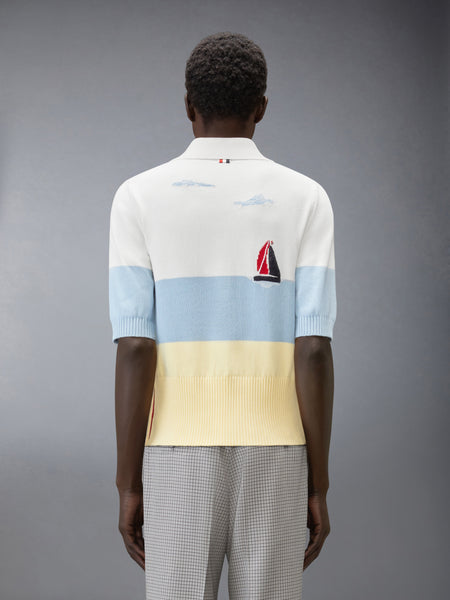 NANTUCKET SCENIC JERSEY POLO WHITE