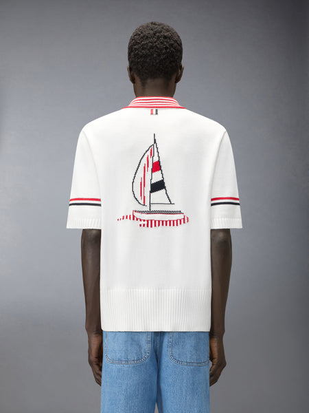 RWB ARMBAND SAILBOAT RUGBY POLO WHITE