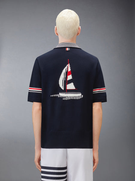 RWB ARMBAND SAILBOAT RUGBY POLO NAVY