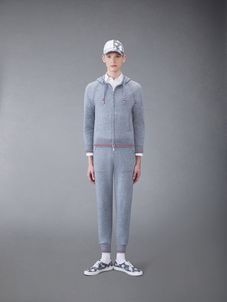 CASHMERE STRIPE SWEATPANTS LT GREY