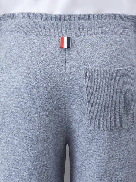 CASHMERE STRIPE SWEATPANTS LT GREY