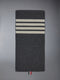 CASHMERE RIB 4-BAR SCARF - MED GREY