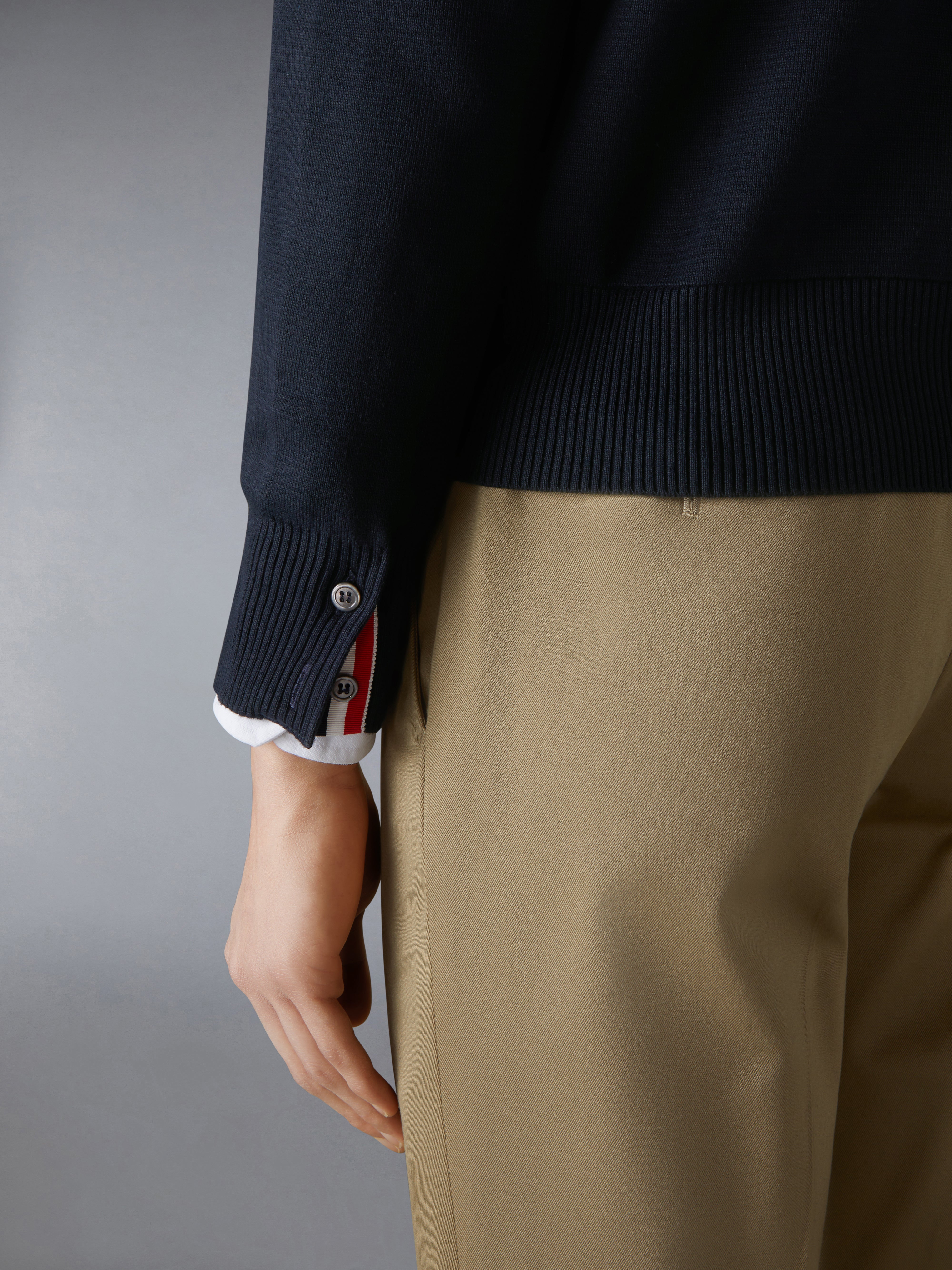 【THOM BROWNE】送料/関税込 Cotton Hoodie With Tricolor Band THOM BROWNE Striped French cotton-terry hoodie | THE OUTNET