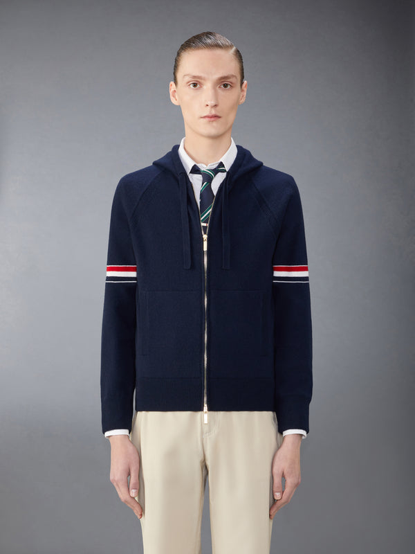 CASHMERE ARMBAND ZIP UP HOODIE - featured image