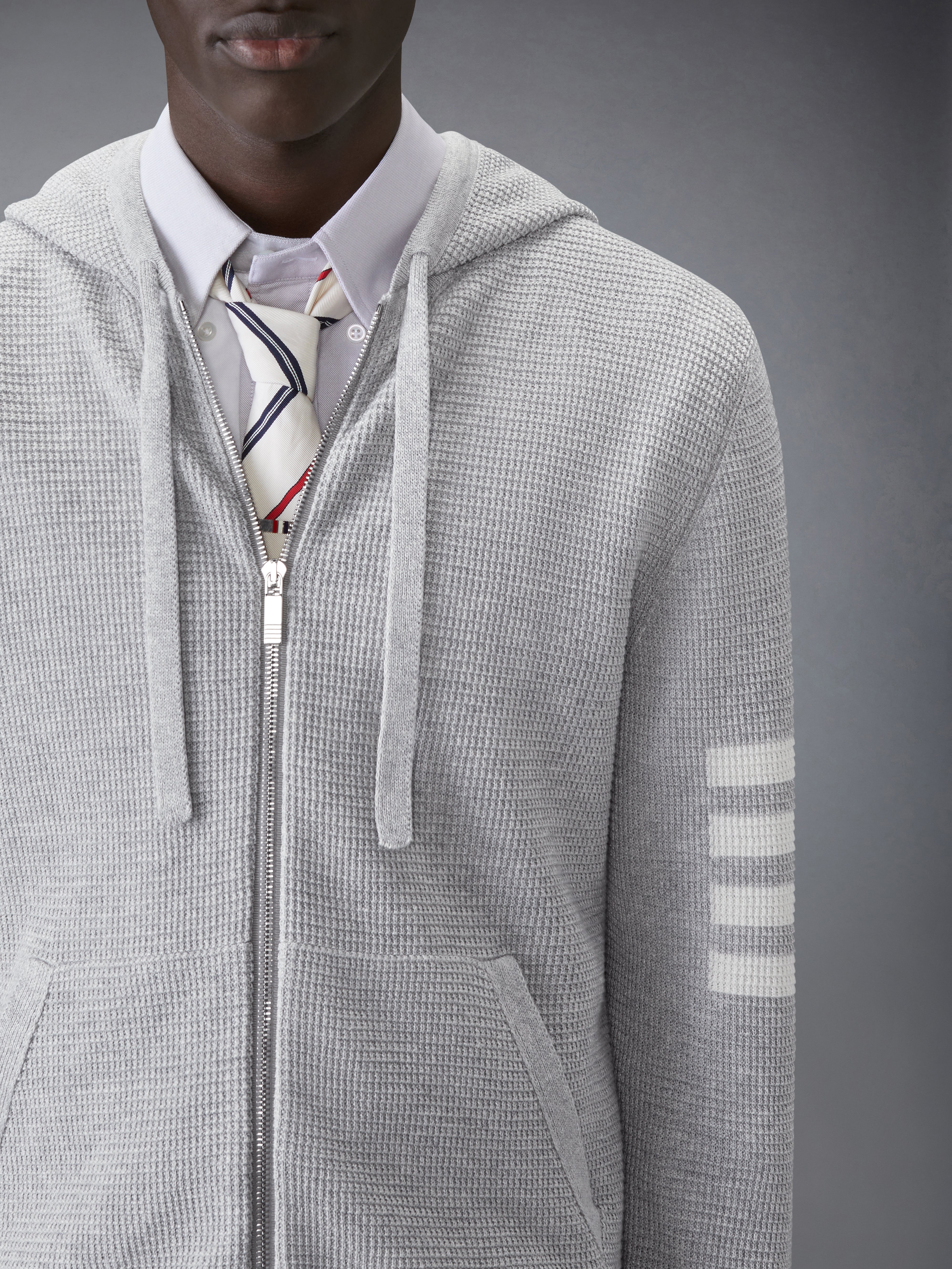 Linen Cotton 4-Bar Relaxed Fit Hoodie | Thom Browne