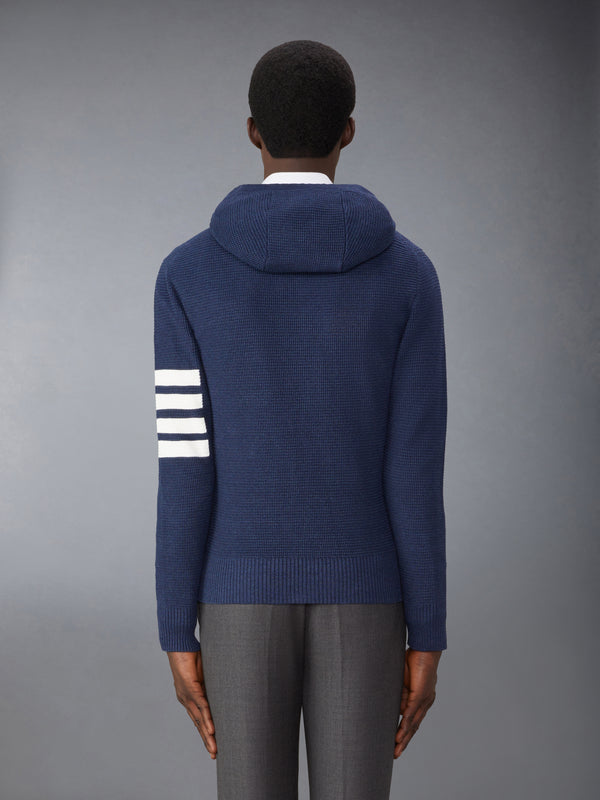 LINEN COTTON 4-BAR RELAXED FIT ZIP UP HOODIE