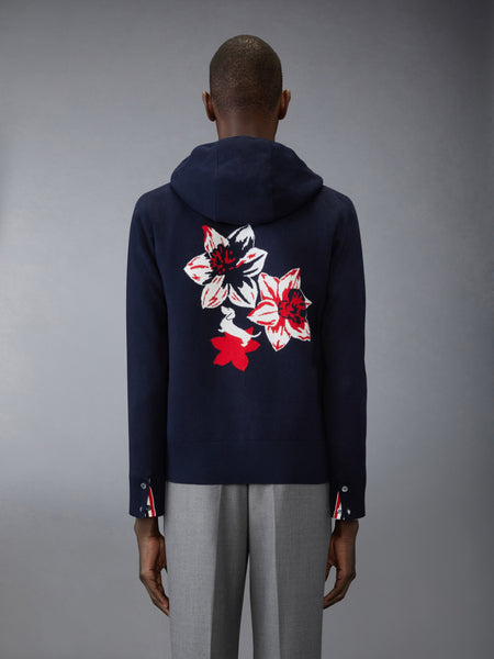 COTTON FLORAL HECTOR HOODIE NAVY