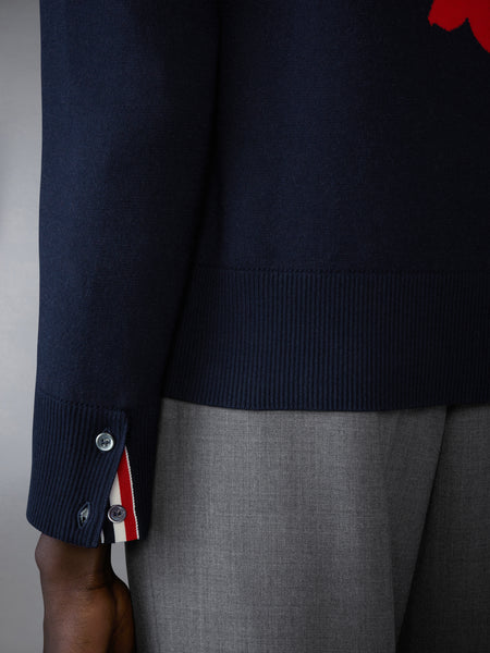 COTTON FLORAL HECTOR HOODIE NAVY