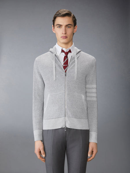 TEXTURED STRIPED STITCH 4-BAR RELAXED FIT HOODIE