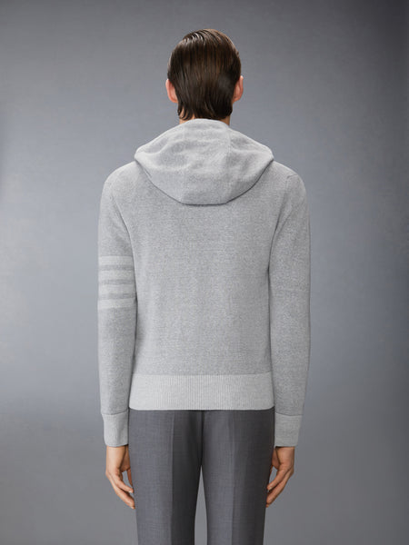 TEXTURED STRIPED STITCH 4-BAR RELAXED FIT HOODIE