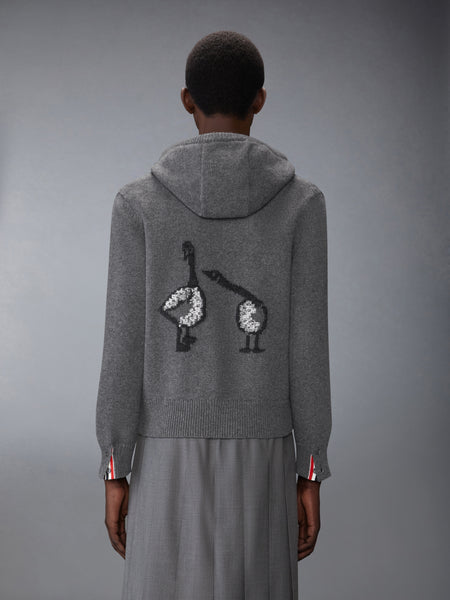 GEESE INTARSIA MERINO WOOL HOODIE