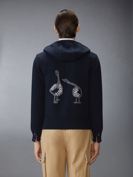 GEESE INTARSIA MERINO WOOL HOODIE